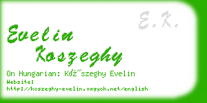 evelin koszeghy business card